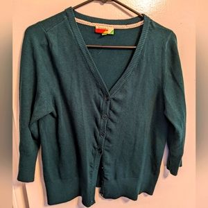 Modcloth peacock green charter school cardigan size XL (runs small)